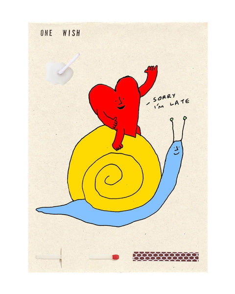 Wish Cards - One Wish Candle Card - Snail