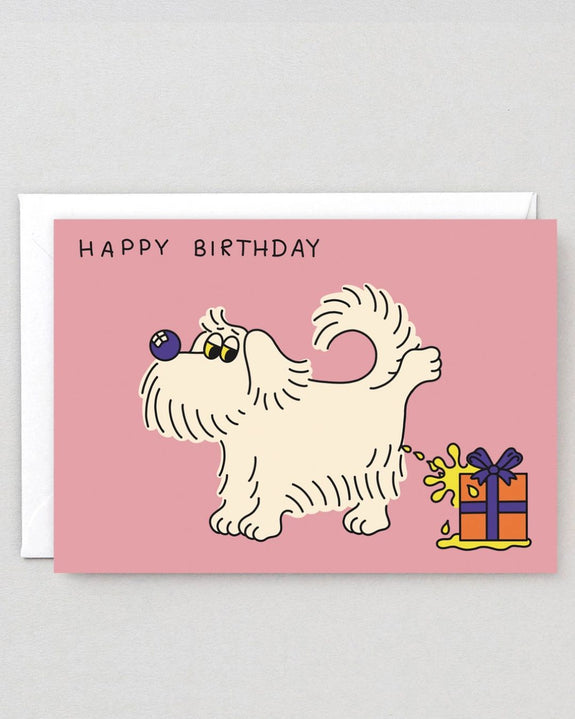Wrap - Greetings Card - Happy Birthday Dog Pee