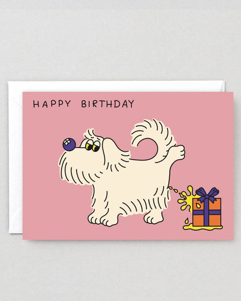 Wrap - Greetings Card - Happy Birthday Dog Pee