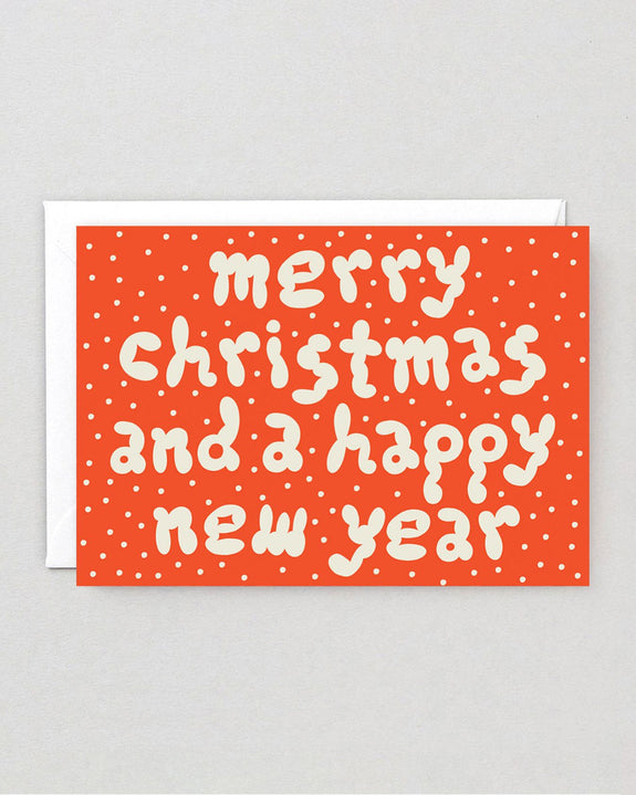 Wrap - Merry Christmas & Happy New Year Embossed Holiday Card