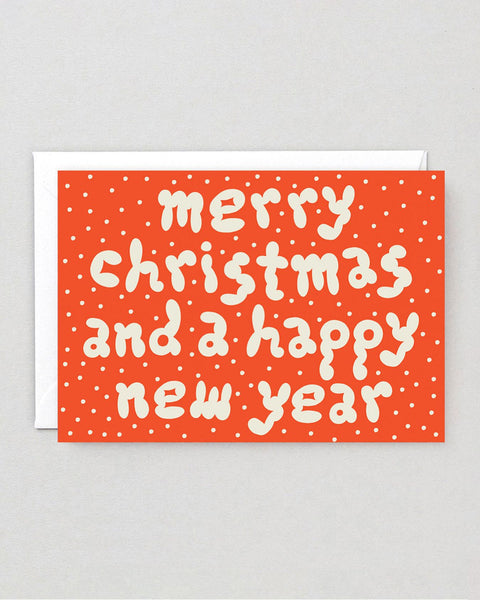 Wrap - Merry Christmas & Happy New Year Embossed Holiday Card