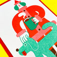 YUK FUN - Santa Dog with Pet Dog Christmas Card