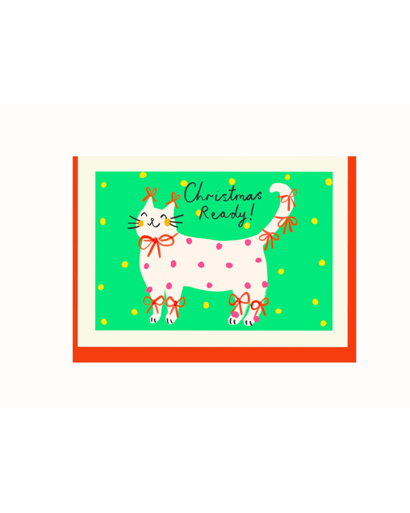 Kitty Kenda Papergoods - Christmas Ready Party Cat Card