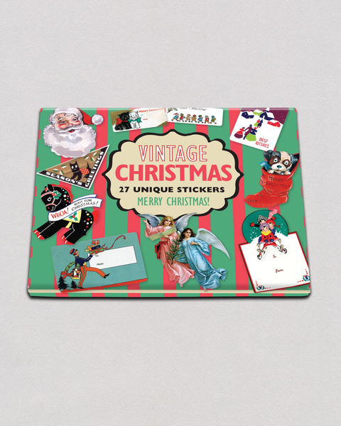 Laughing Elephant - Holiday Sticker Box - Vintage Christmas