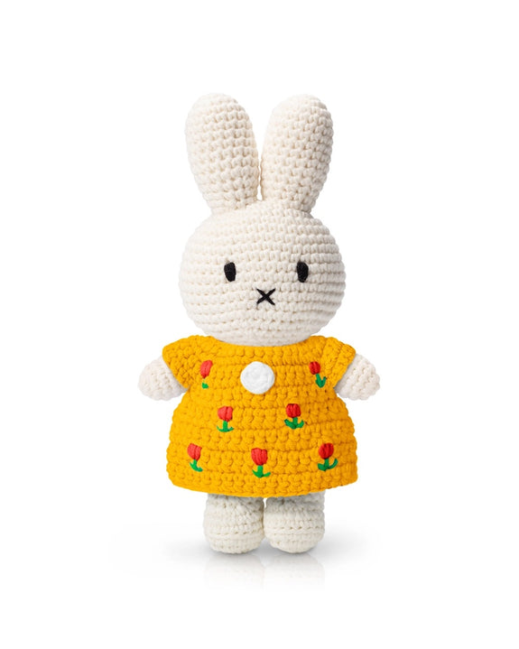 Crocheted Miffy Toy - Yellow Tulip Dress