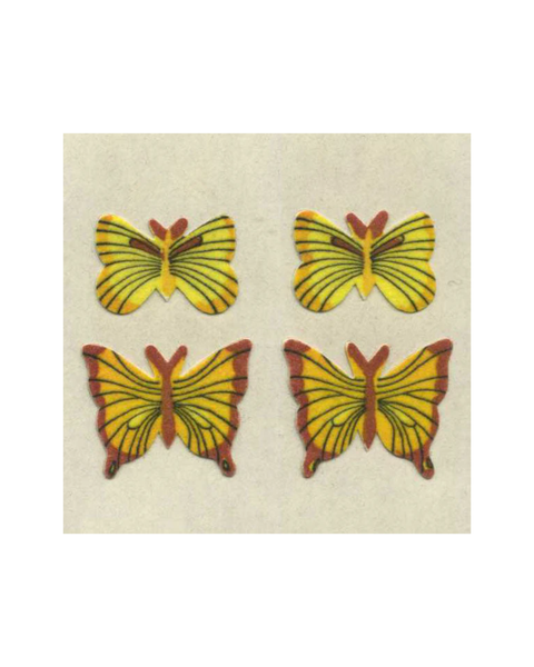 Stickermagic - Furry Tear-off stickers - Yellow Butterflies
