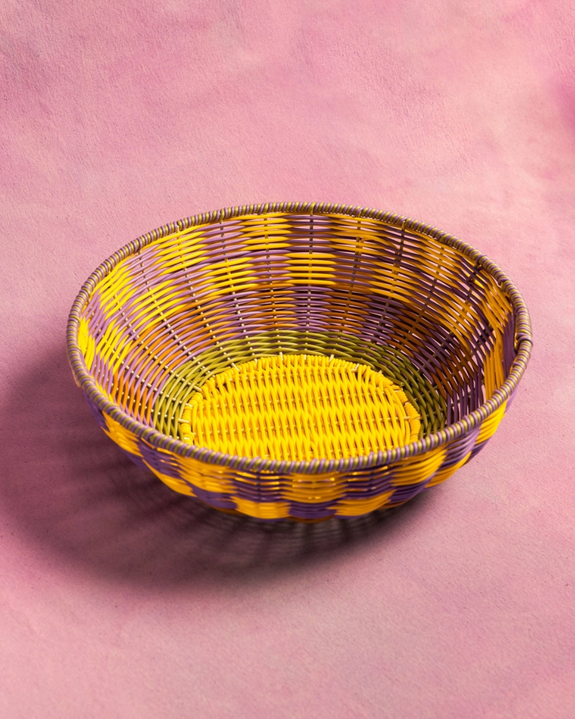 Maegen - Woven Bowl - Yellow/Lilac