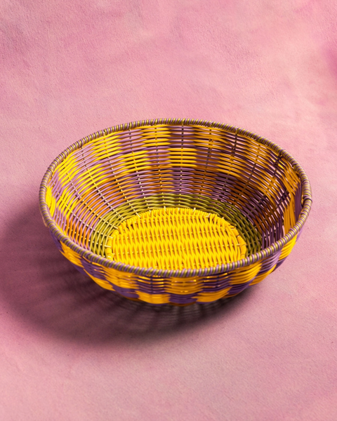 Maegen - Woven Bowl - Yellow/Lilac