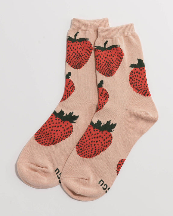 Baggu - Crew Sock - Strawberry