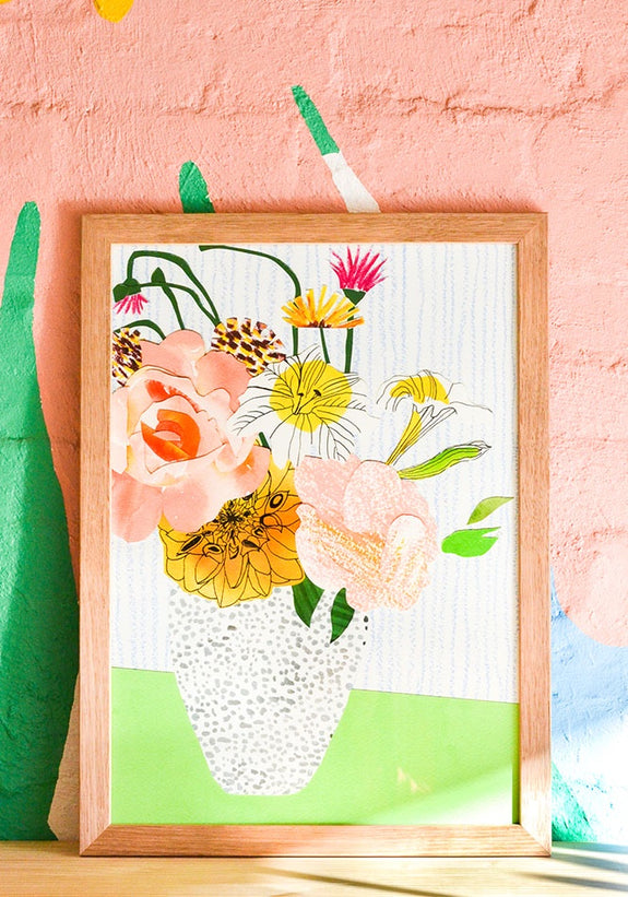 Emily Green - Floral Bunch 1 Collage Giclee Print A3