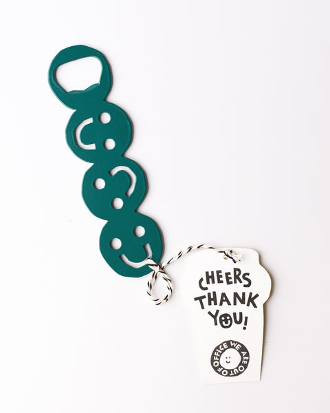 We are out of Office - Very happy bottle opener - Green