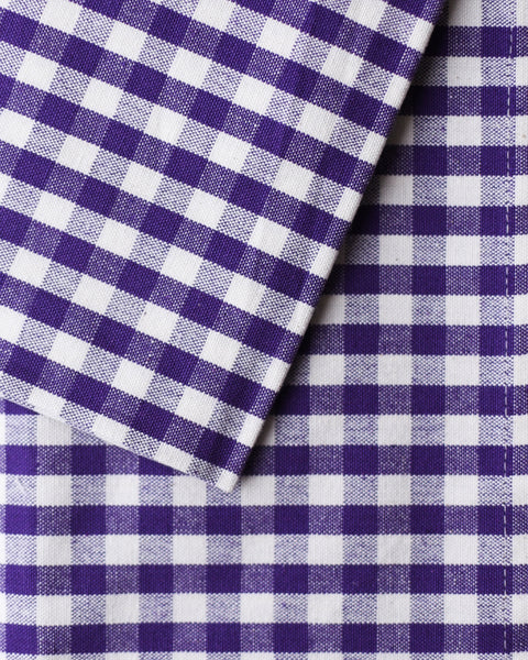 Gingham Check Table Cloth 150 x 320cm - Purple
