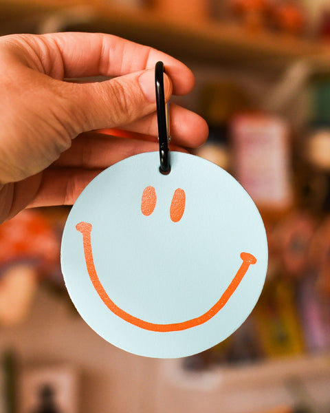 Ark - Happy Face Bag Tag - Turquoise