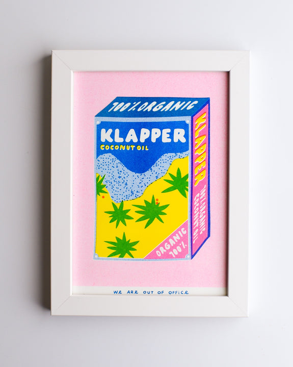We are Out of Office - FRAMED  Riso Print - Klapper Organic Coconut Oil