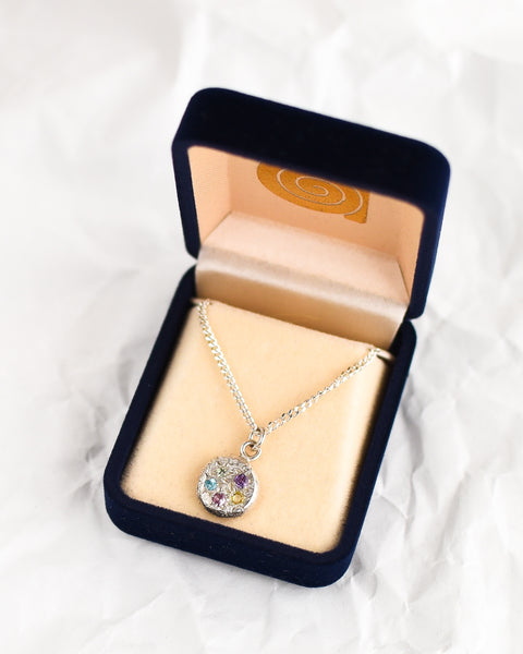 Ada Hodgson - Sunrise necklace with Amethyst, Sapphire, Topaz, Peridot and Citrine