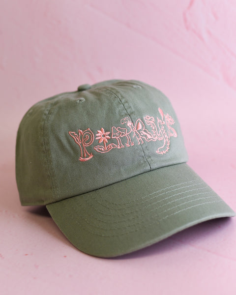 Pinky's Cap - Pink on Green
