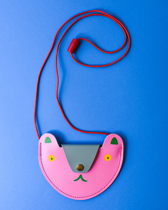 Ark - Bear Pocket Purse - Pink  and Blue