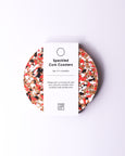 Yod and Co - Speckled Round Cork Coasters Set of 4 - Red