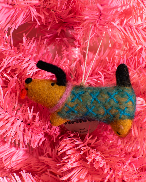Wrap - Hanging Felt Ornament - Wiener