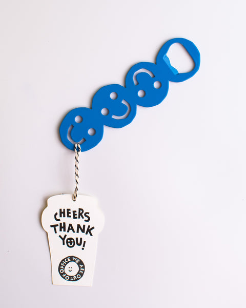 We are out of Office - Cheersie Bottle Opener - Blue
