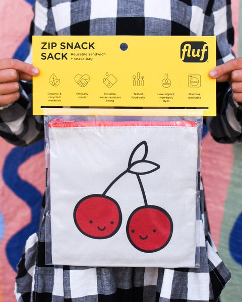 Fluf - Zip Snack Sack - Red Cherries