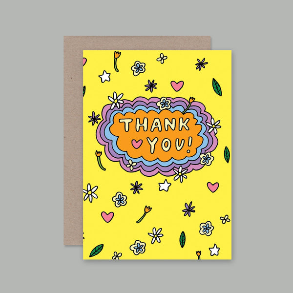 AHD greetings cards - Thank You Yellow