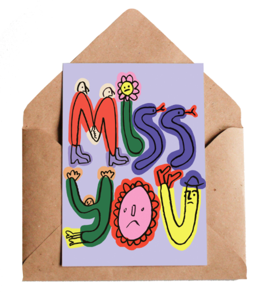 Lottie Hall Greetings card - Miss you