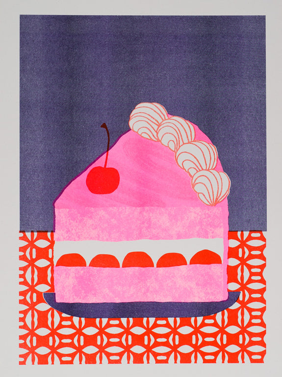 Alice Oehr - Cherry Bombe Slice Riso Print - A3