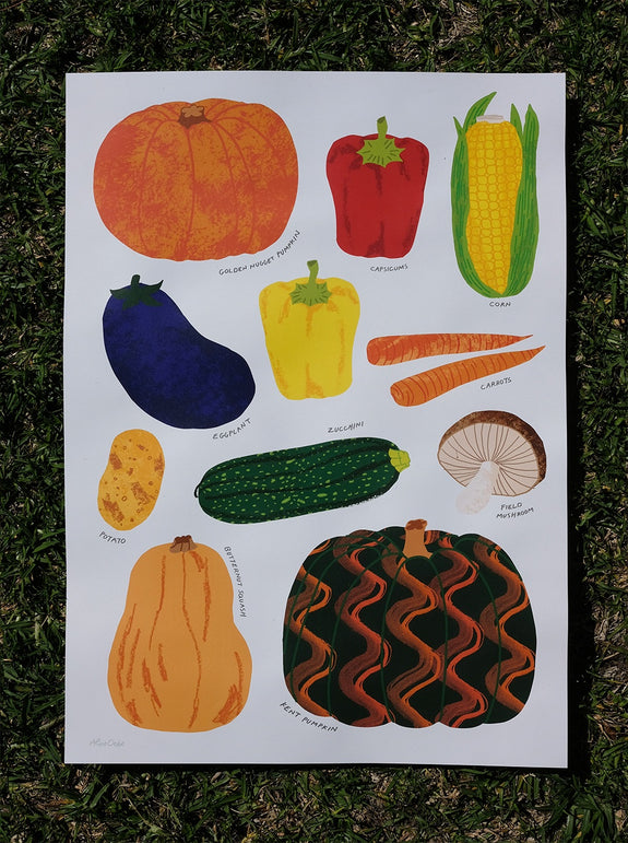Alice Oehr - Market Poster - Veggies  - A2
