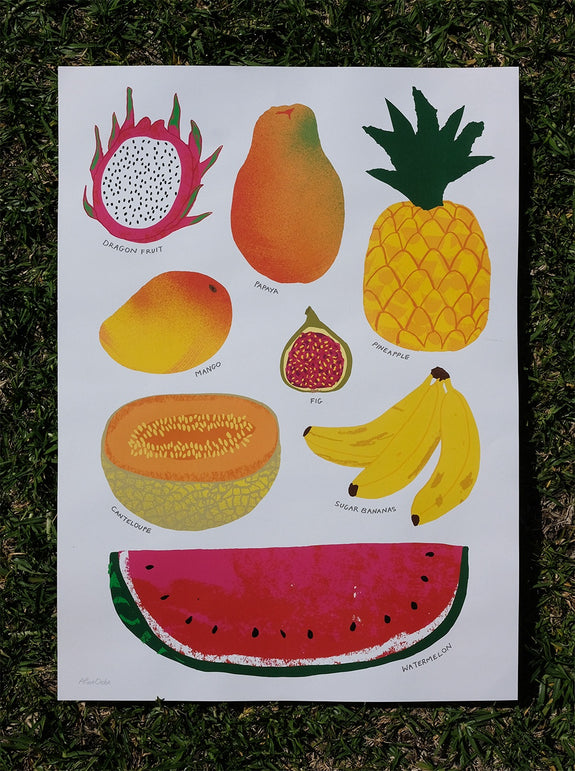 Alice Oehr - Market Poster - Tropical Fruit - A2