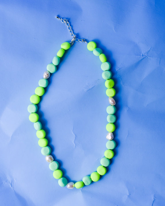 Emily Green - Aquarius Bead and Pearl Necklace