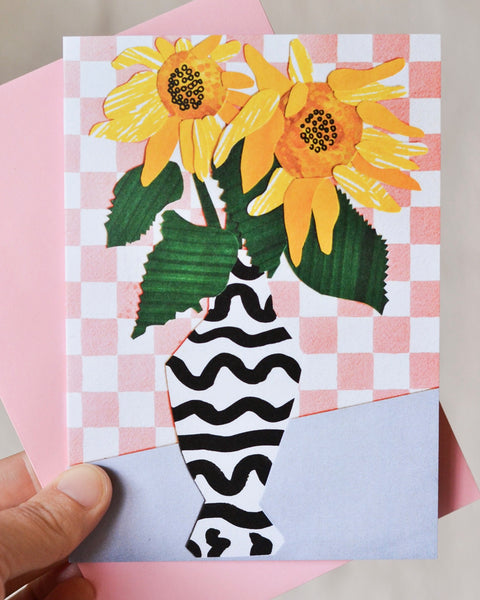 Emily Green - Sunflower Collage Card