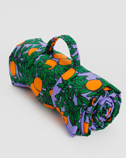 Baggu - Puffy Picnic Blanket - Orange Tree Periwinkle