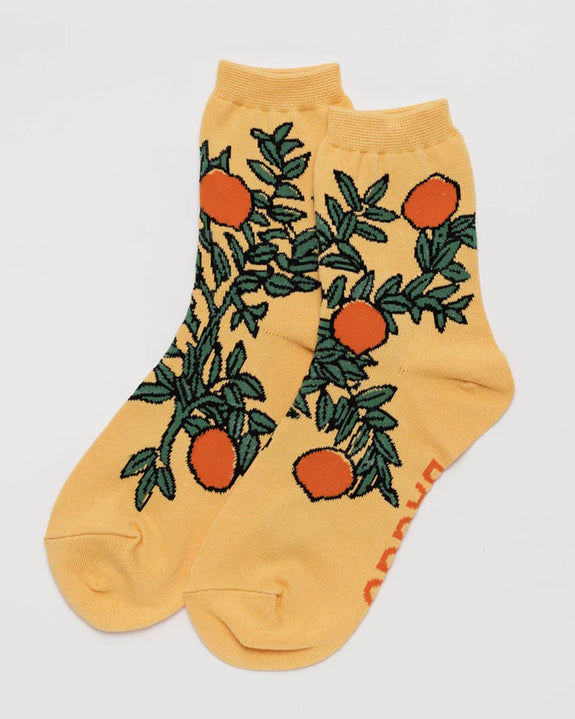 Baggu - Crew Sock - Orange Tree