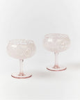 Bonnie and Neil - Glass Coupe Dots Pink (set of 2)