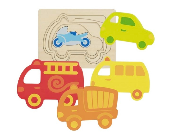 Goki - Vehicle Wooden Layer Puzzle
