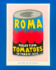 We are out of Office - Riso Print - Can of Roma Tomatoes