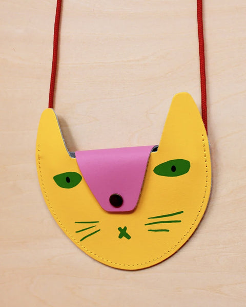 Ark - Cat Pocket Purse - Yellow and Pink
