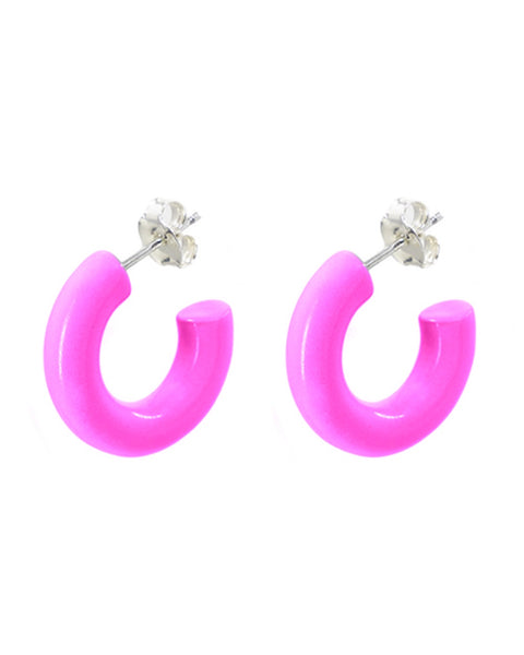 Bianca Mavrick - Chroma Hoop Earrings - Neon Pink