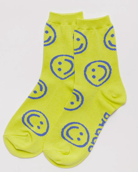 Baggu - Crew Sock - Citron Happy