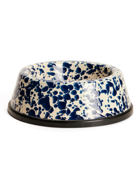 Crow Canyon - Pet Bowl Splatter Large Navy and Cream