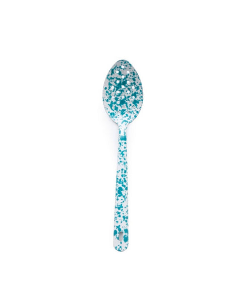 Crow Canyon - Splatter Large Slotted Spoon - Turquoise