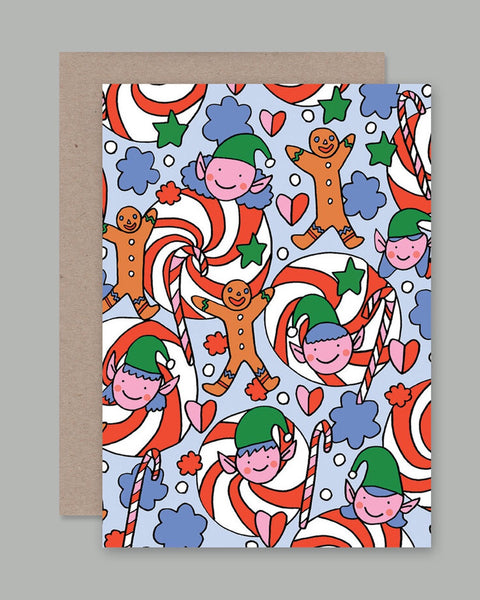 AHD - Greetings Card - Elves and Candy