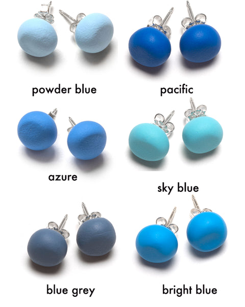 Emily Green - Blue Tone Stud Earrings