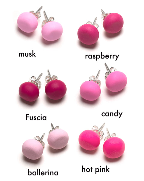 Emily Green - Pink Tone Stud Earrings