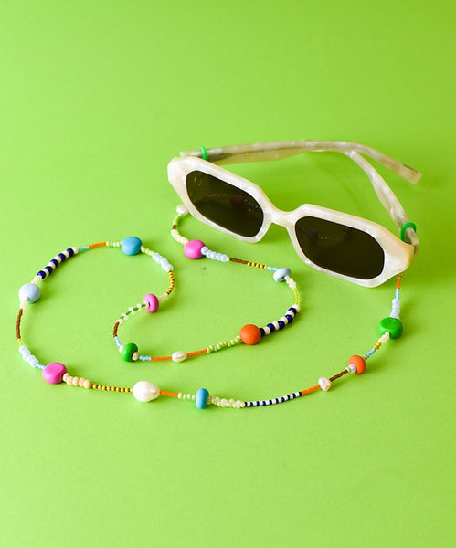 Emily Green - Raspberry and Lime Beaded Eyewear Chain