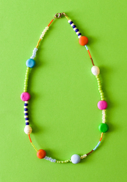 Emily Green - Raspberry and Lime Necklace