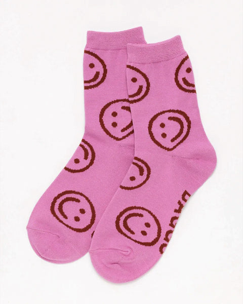 Baggu - Crew Sock - Extra Pink Happy