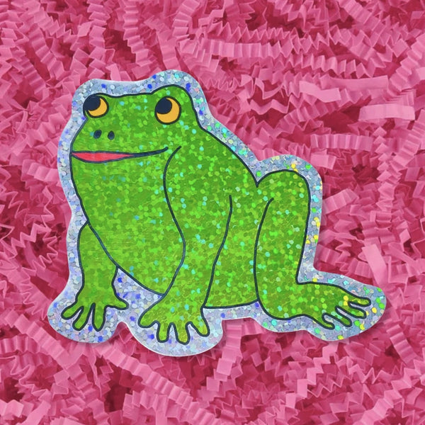 Jenny Lemons - Sticker - Glitter Froggy