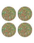 Yod and Co - Speckled Round Cork Coasters Set of 4 - Green